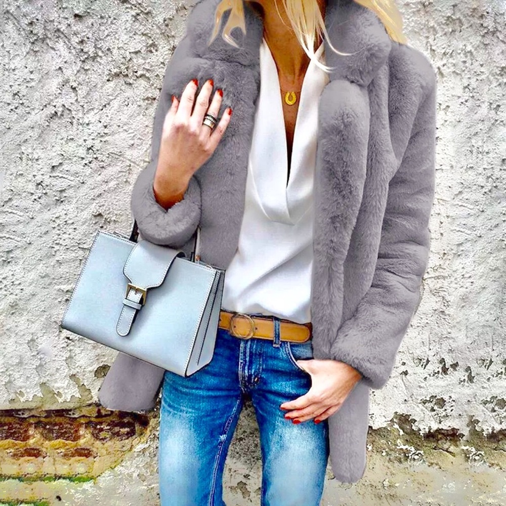 “UNDENIABLE” BUTTERY SOFT FAUX FUR GRAY JACKET